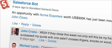 Socialtext 5.0 Salesforce Integration